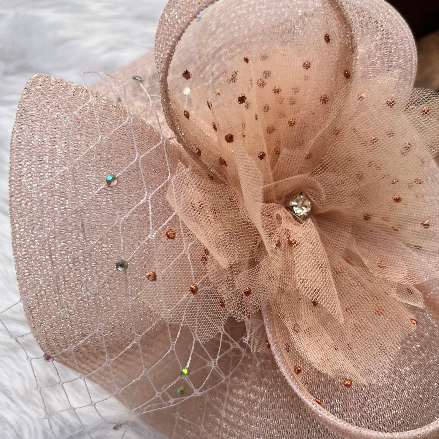 Blush Pink Fascinator Hat Pin for Derby Races
