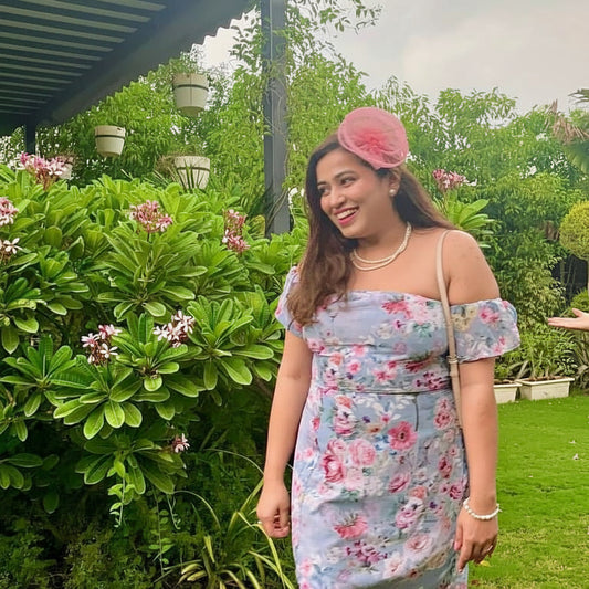 Gilded Enchantment Golden Sparkle Pink Fascinator Hat