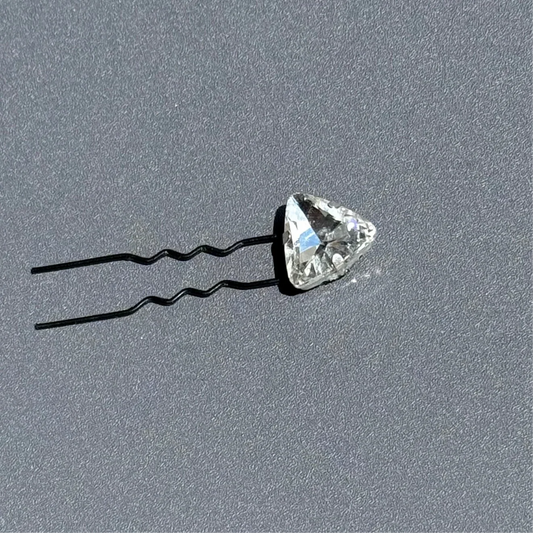 Triangle-Cut Crystal Hair Pin