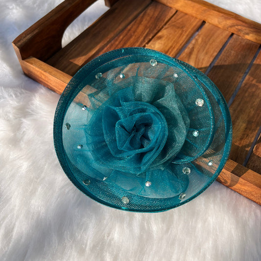 Teal Twisted Fascinator Hat | Big Baby Headband