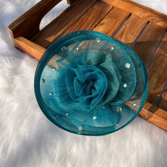 Teal Twisted Fascinator Hat | Big Baby Headband
