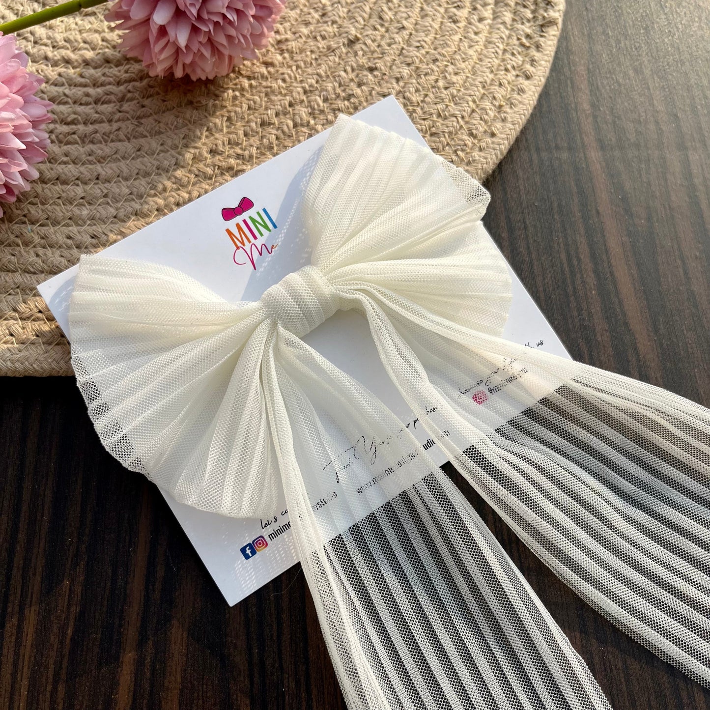 Ivory Cascade Pleated Bow Babygirl Headband