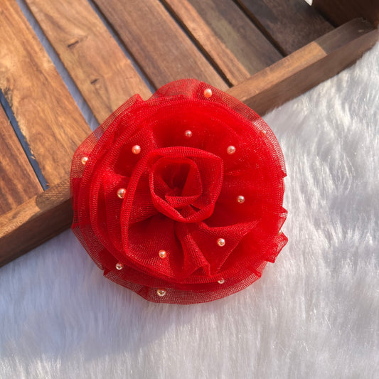 Red Flower Fascinator Headband