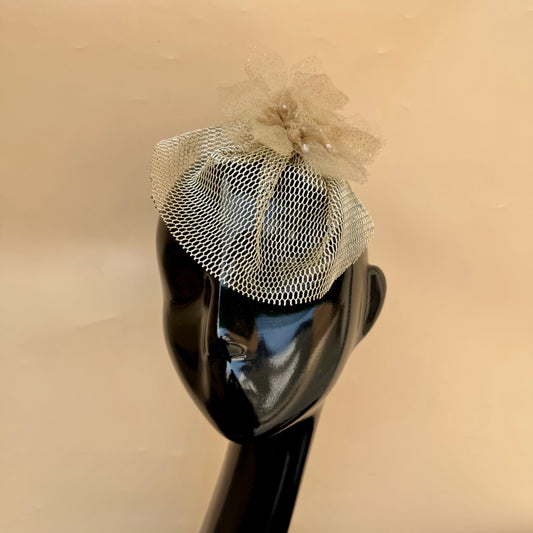 Gold Vintage look Veil Fascinator