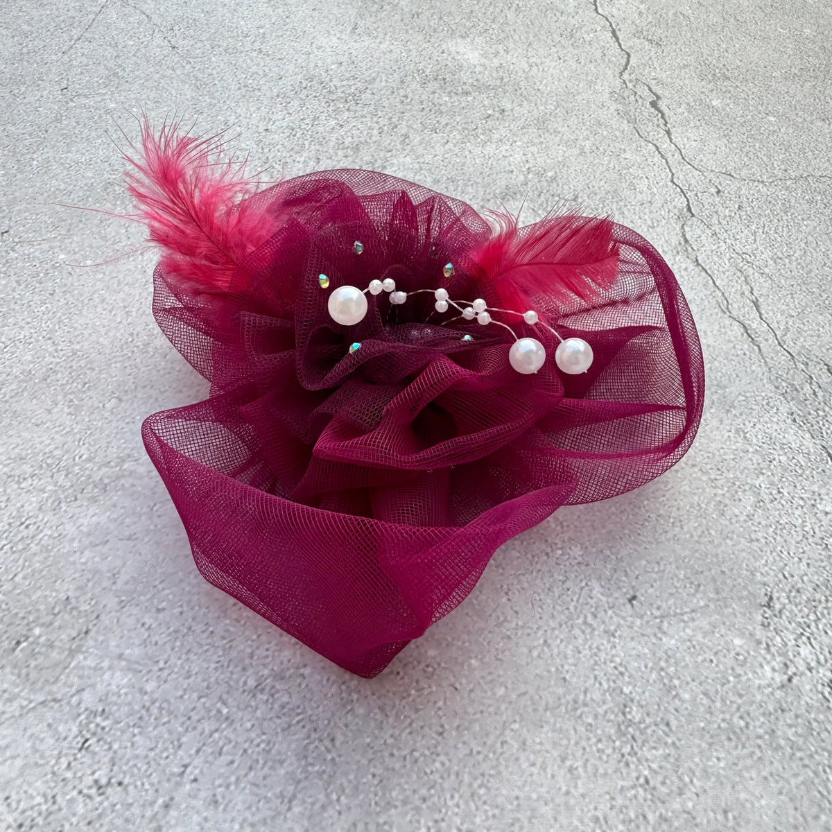 Wine Purple AZALEA Flower Fascinator | Hair Clip or Baby Headband