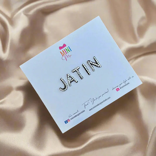 Custom Name Crystal Silver Letter Clips (Small)