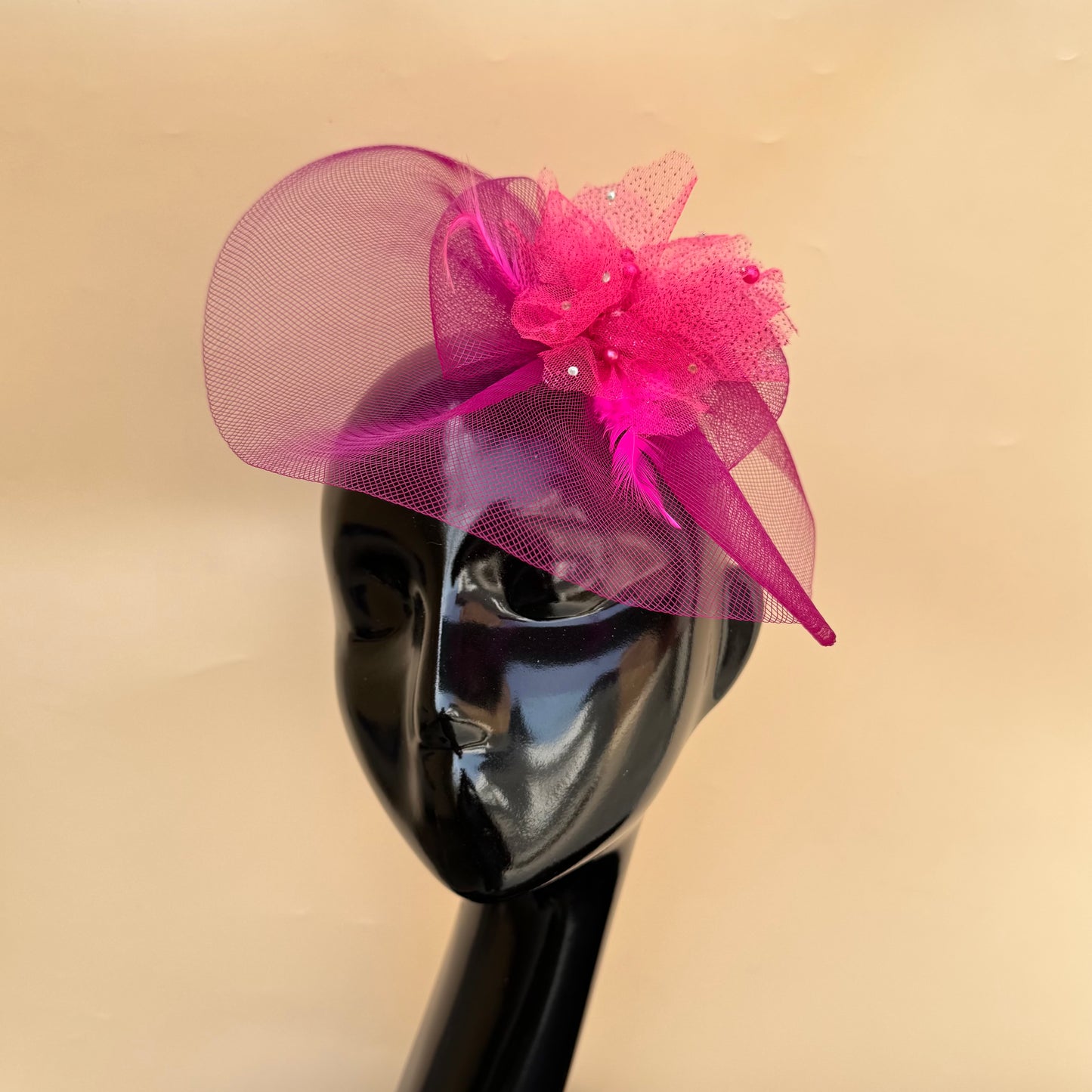Magenta Mystique Veil fascinator