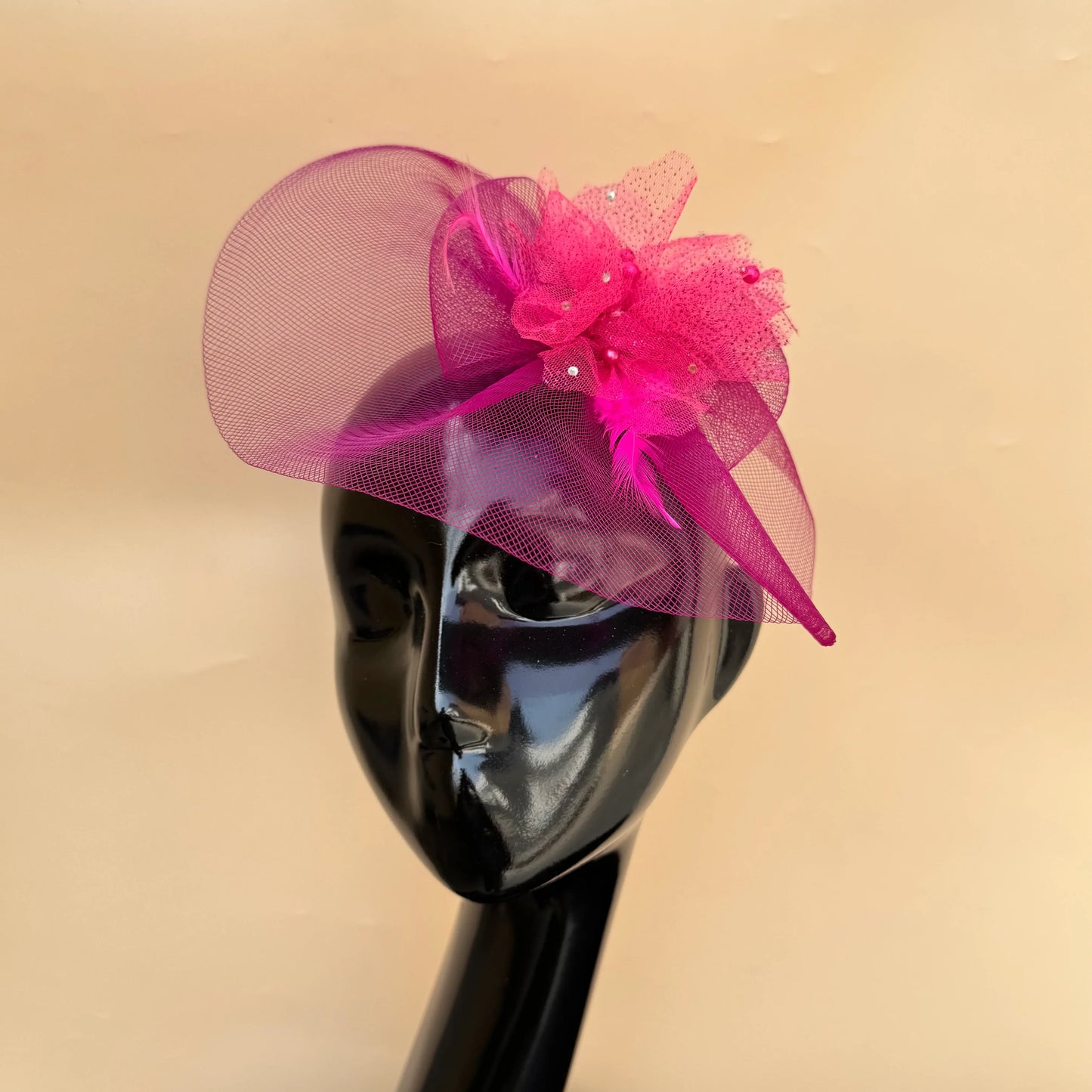 Magenta Mystique Veil fascinator