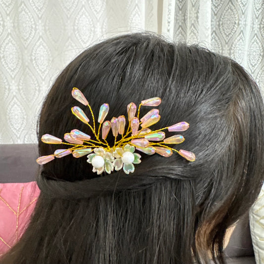 Blush Bloom Crystal Hair Comb