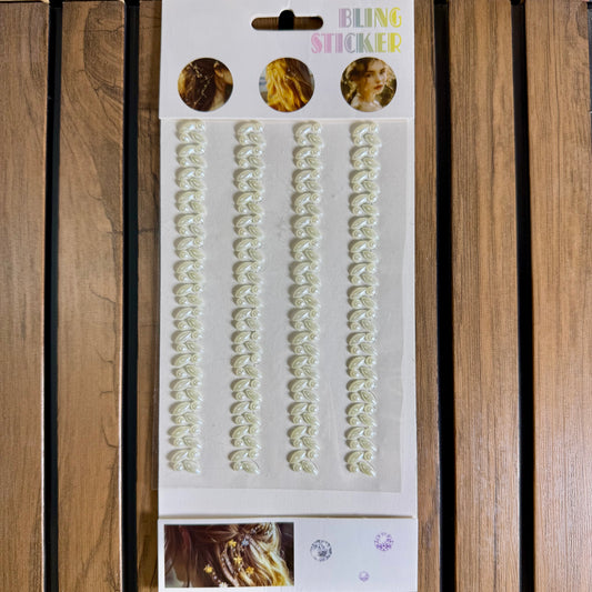 Crystal Star & Pearl 3D Hair Sticker Sheet | Self-Adhesive