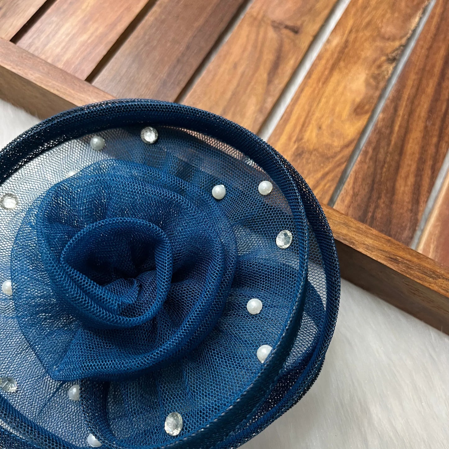 Teal Blue Twisted Fascinator Hat Baby Headband