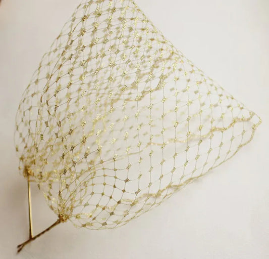 Golden Birdcage Face Veil Fascinator