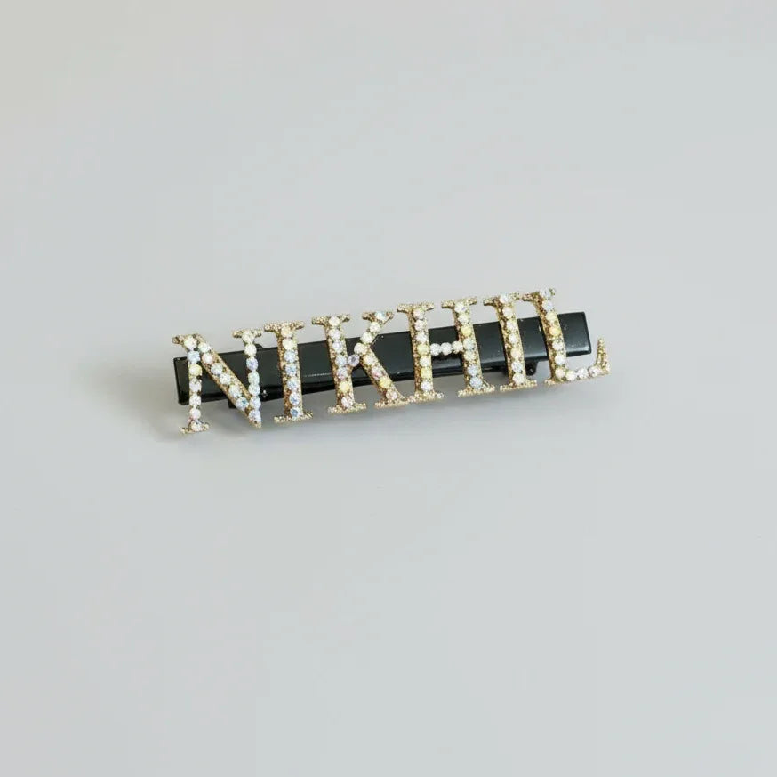 Custom Crystal Name Hair Clip