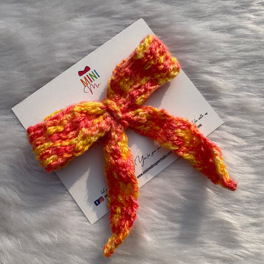 Radiant Sunset Multicolor Tie Bow Clip