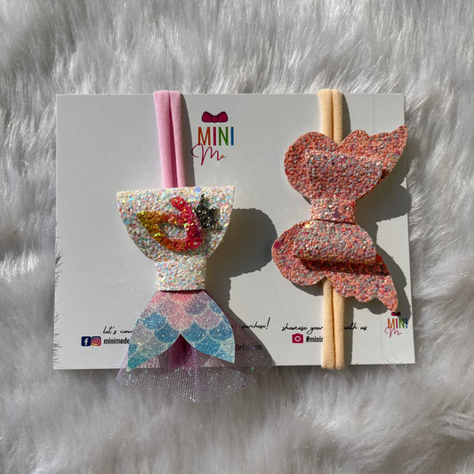 Butterfly and Mermaid Bow Hair Clip Set
