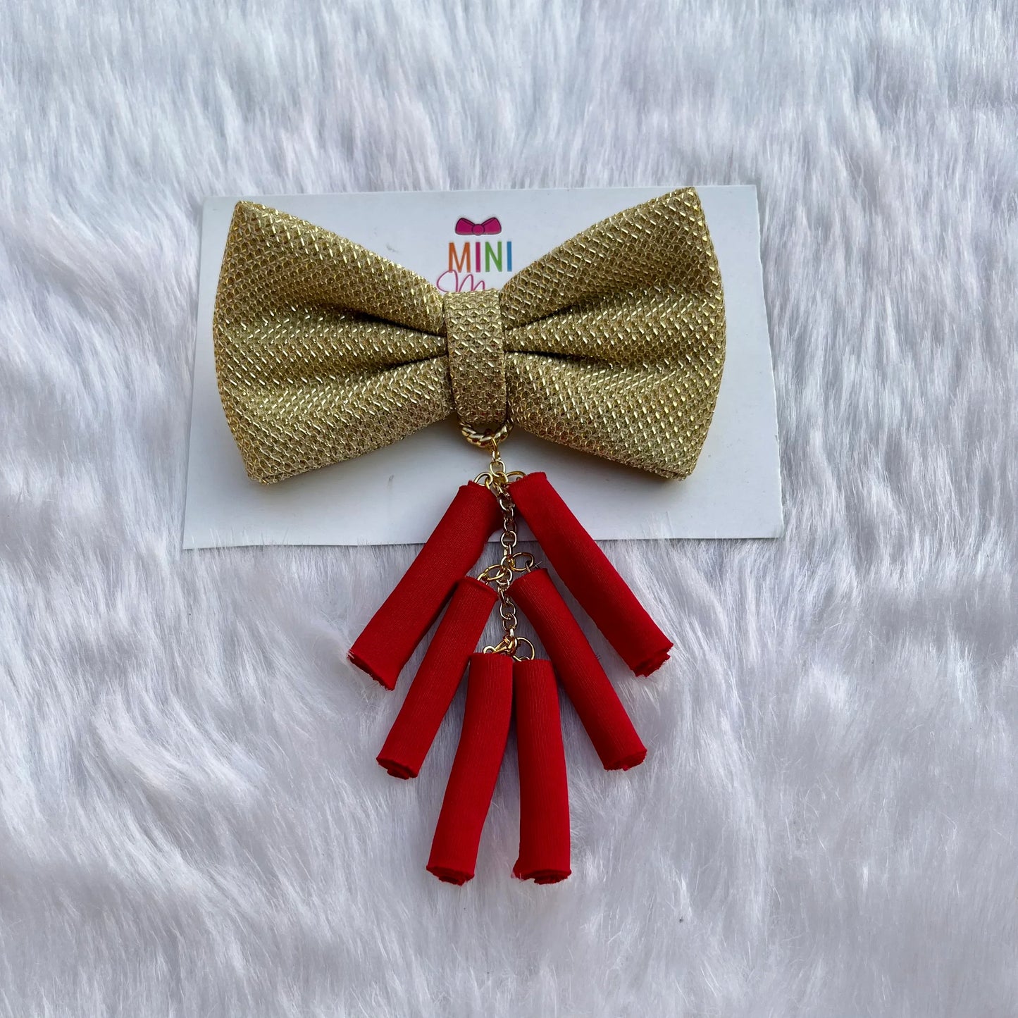 Golden Patakha Bow Hair Clip | Firecracker Hair Accessories