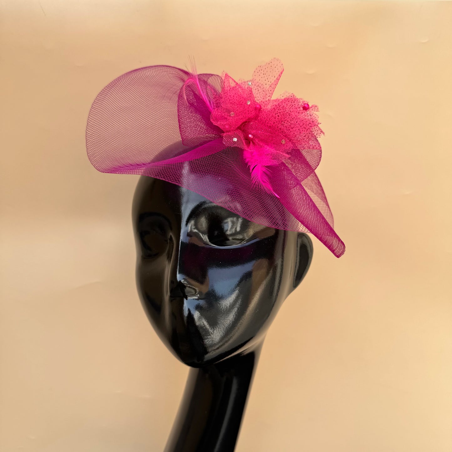 Magenta Mystique Veil fascinator