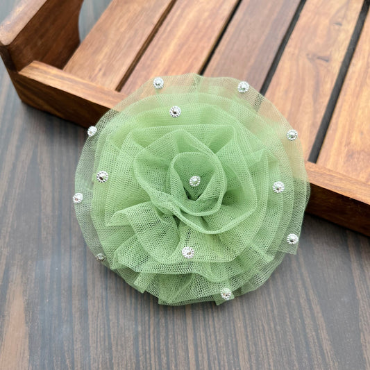 Sage Green Flower Fascinator Baby Headband