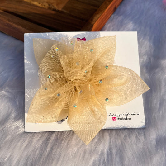 Golden Twilight Petals Flower Hair Clip