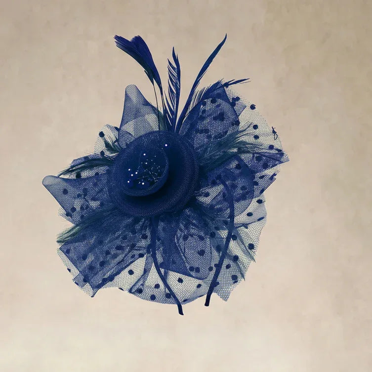 Blue Luxe Cocktail Hat Hair Clip