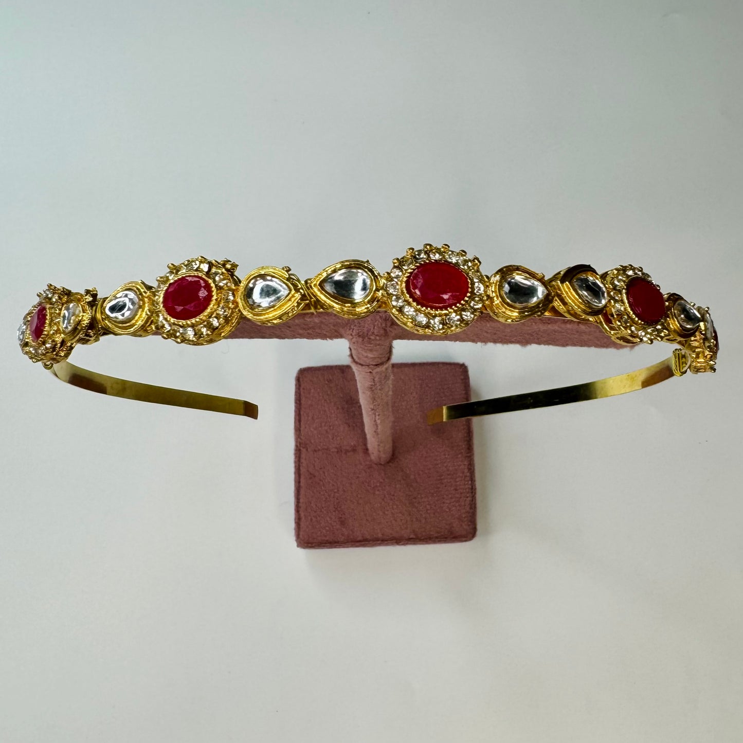Ruby Stone Polki Bridal Hairband