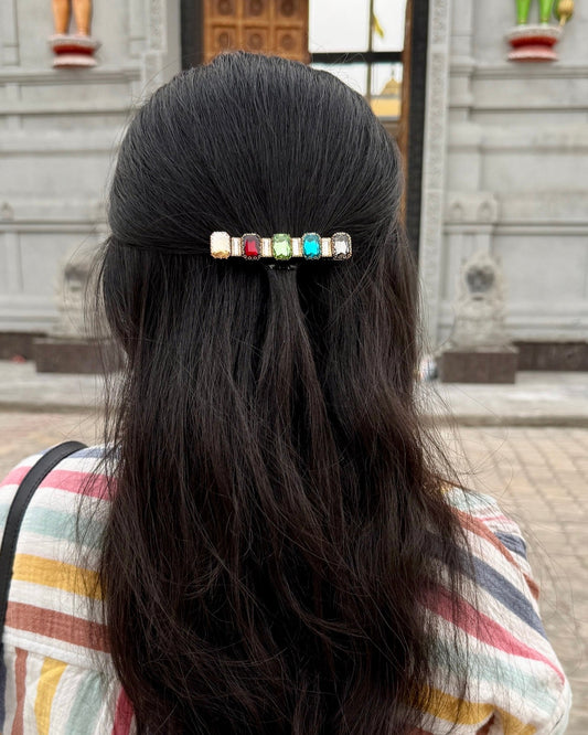 Multicolor Crystal Barrette Hair Clip