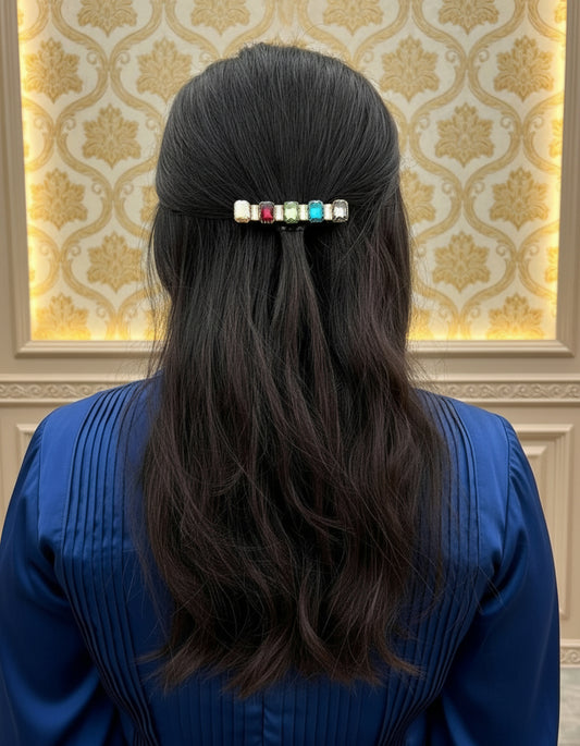 Multicolor Crystal Barrette Hair Clip
