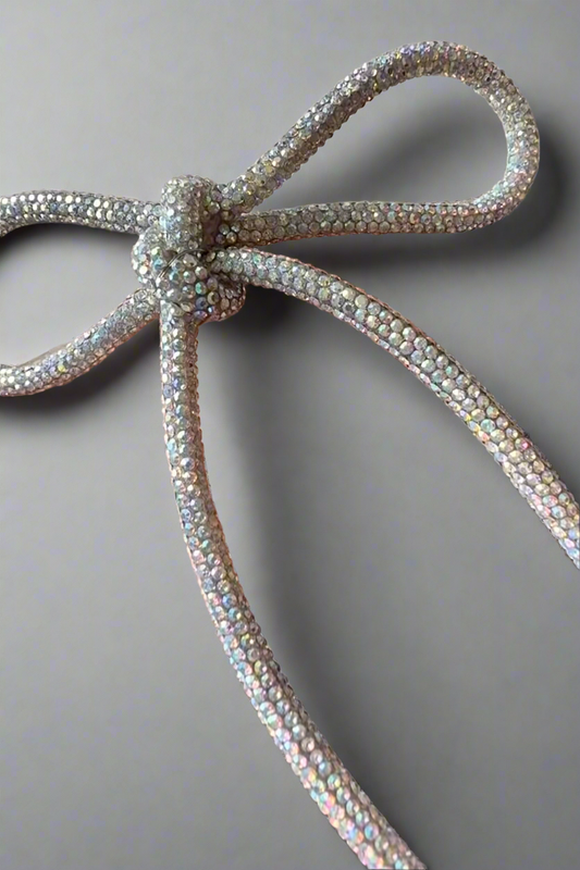 Crystal Shimmer Glam Bow Clip
