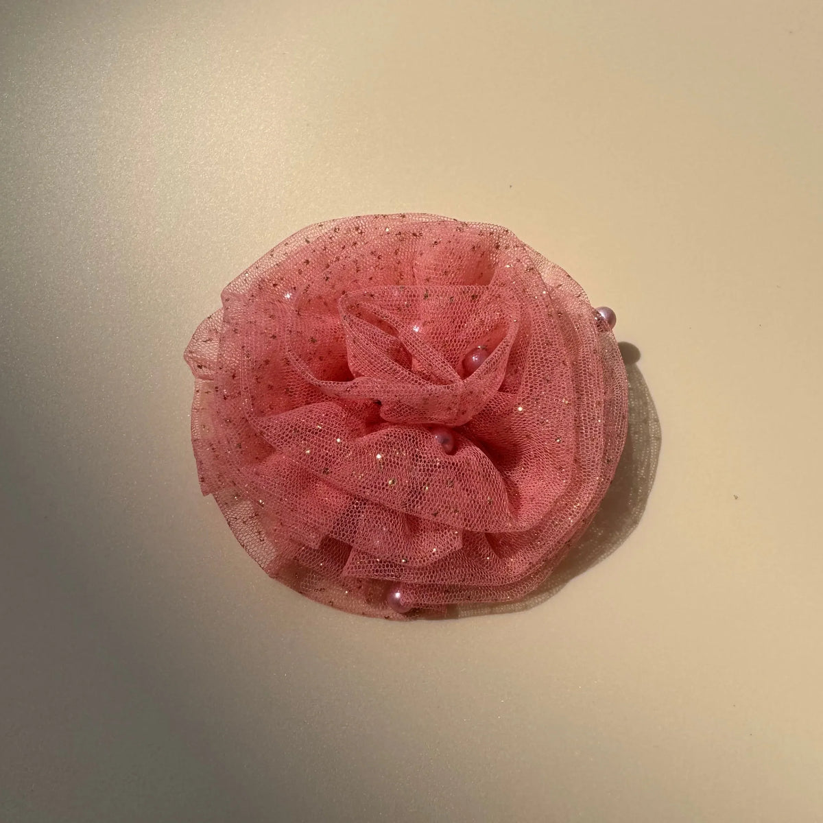 Coral Pink Flower Hair Clip