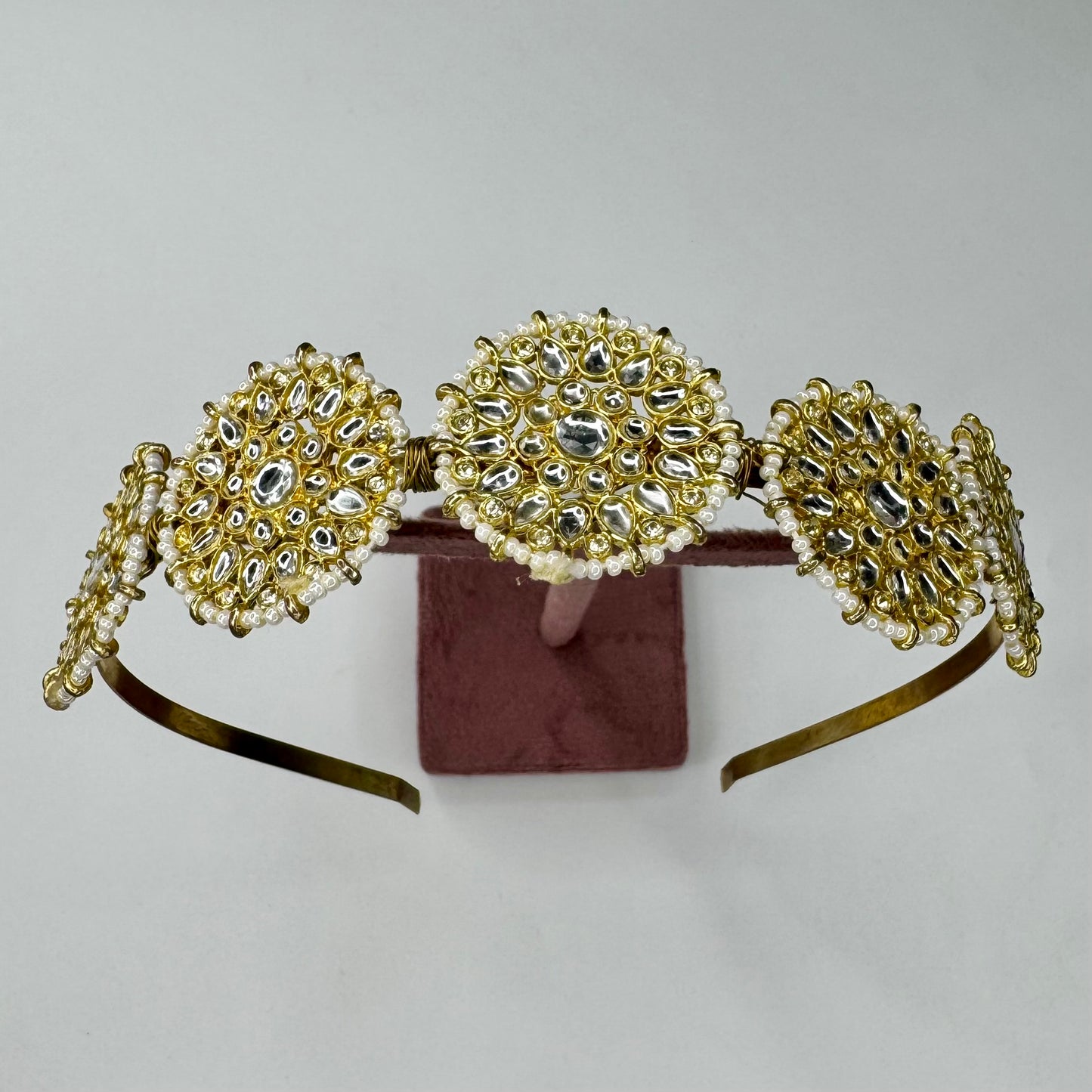 Oversized Kundan Pearl Bridal Hairband
