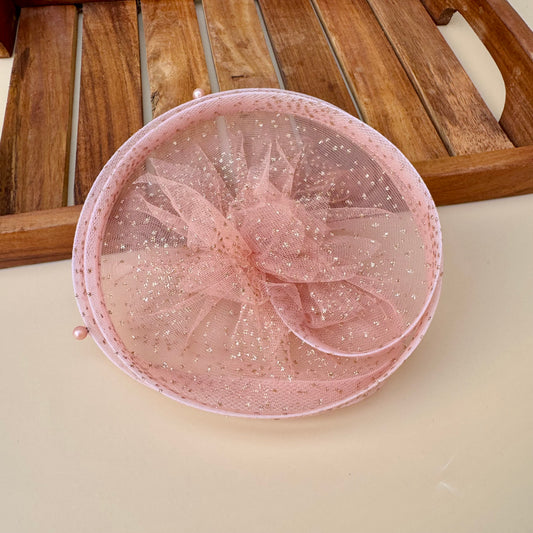 Gilded Enchantment Golden Sparkle Rose Gold Fascinator Hat