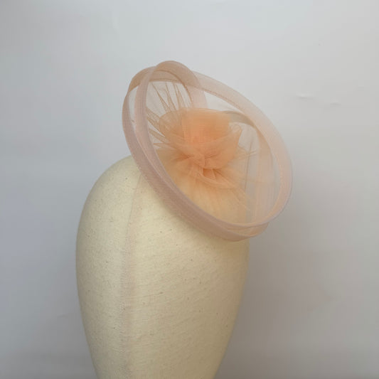 Whispering Elegance Pastel Peach Fascinator Hat