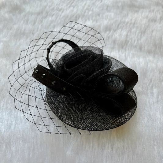 Mystique Noir Black Pearl Fascinator | Designer Hair Clip