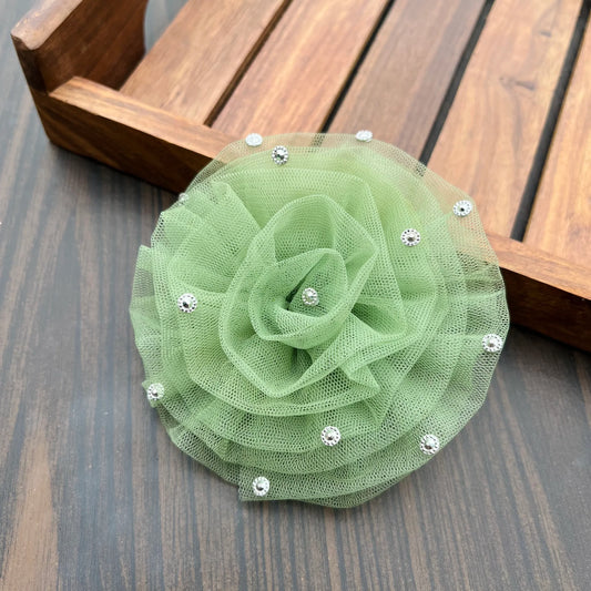 Sage Green Flower Fascinator Hair Clip