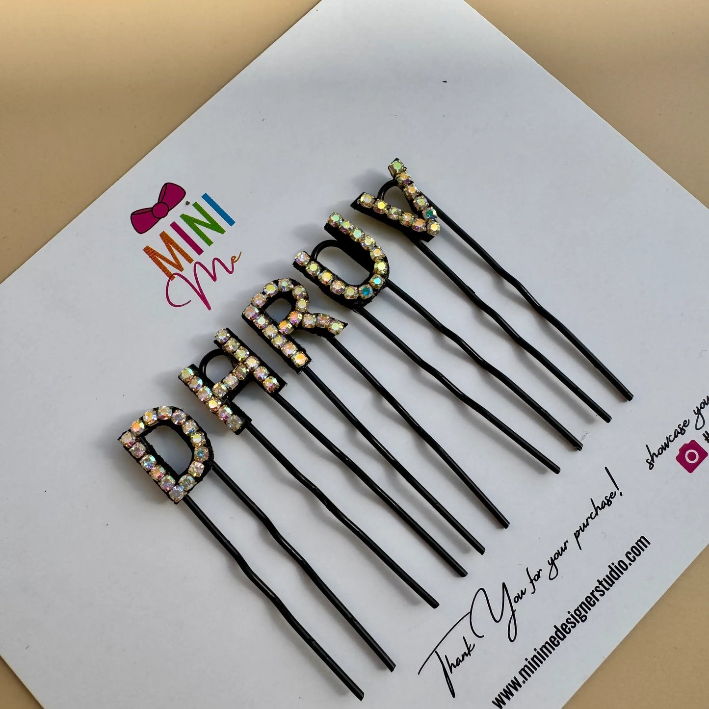 Custom Name Multicolor Crystal Alphabet Hair Clips