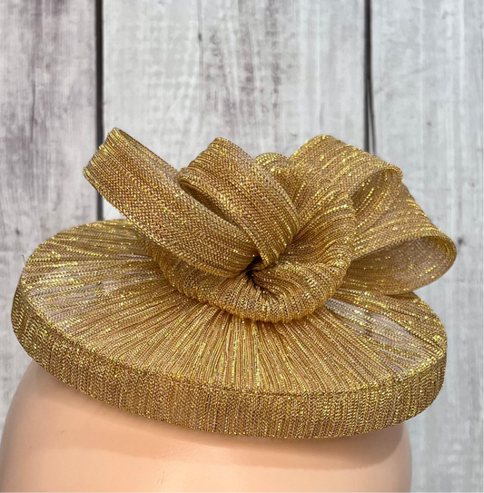 Golden Opulence Regal Fascinator Hat | Designer Headpiece