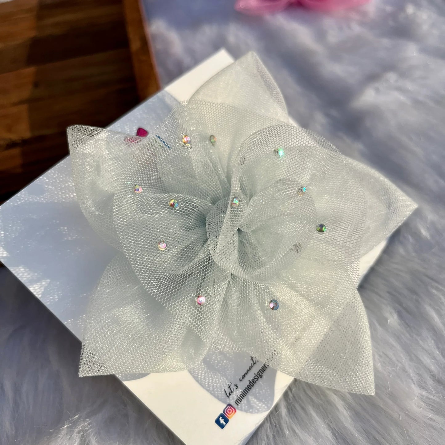 Light Blue Twilight Petals Designer Hair Clip