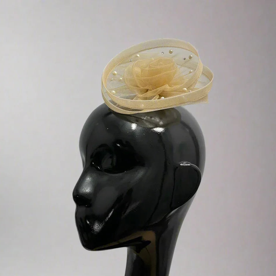 BEIGE BEAUTY Fascinator Women Hair Clip