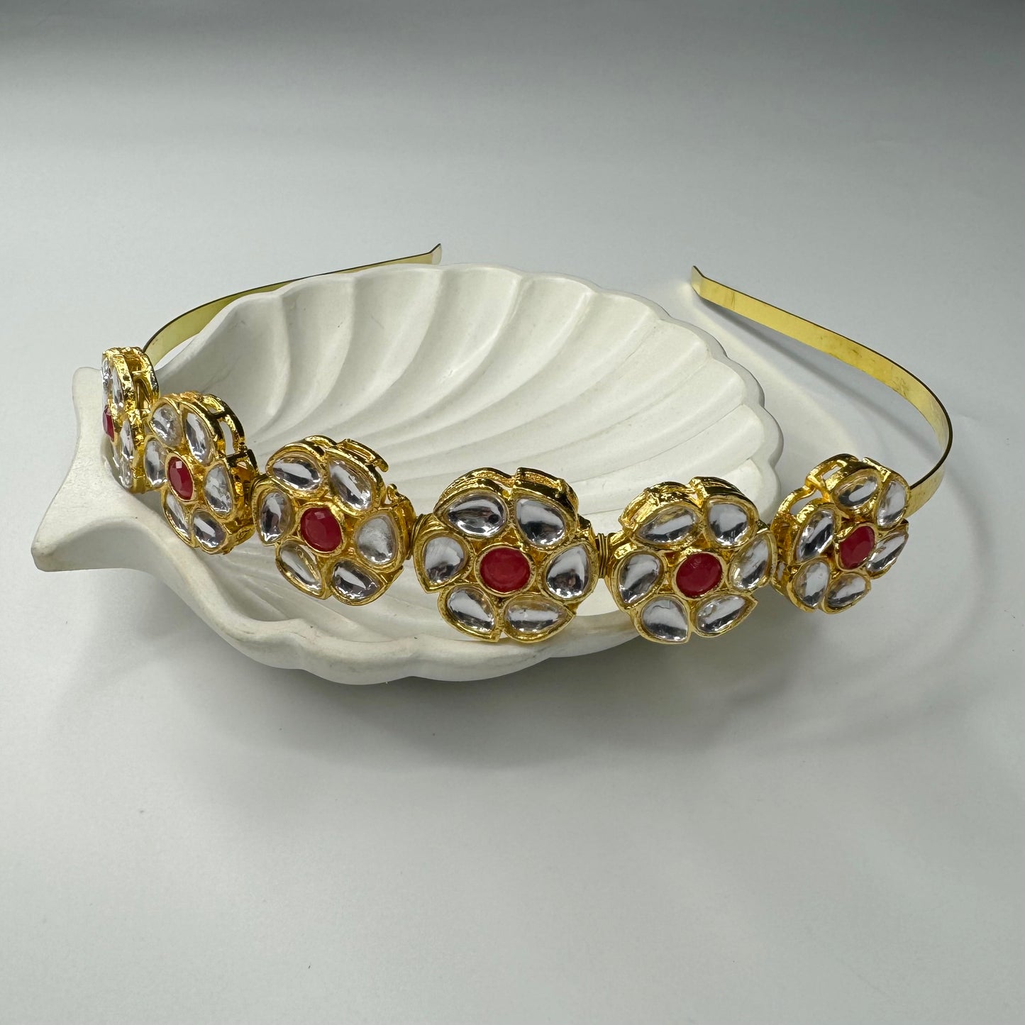 Ruby Floral Kundan Hairband