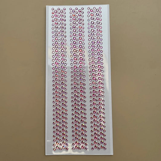 Rhinestone Pink Bling Hair Sticker | Self-Adhesive