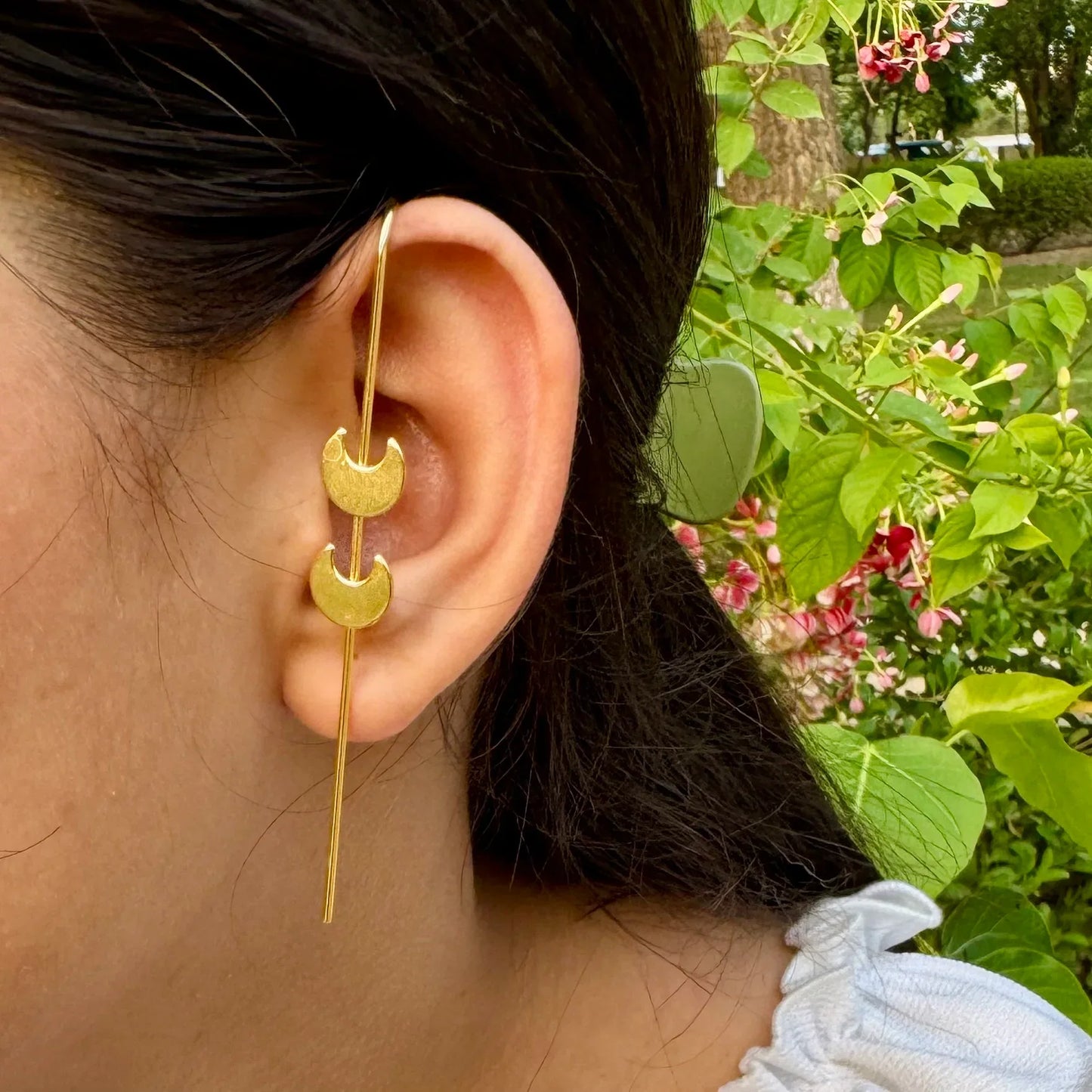 Lunar Moon Ear Cuff | Statement No-Piercing Golden Ear Wrap