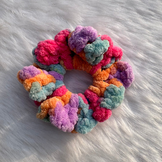 MultiColor Knitted Crochet Hair Tie Scrunchie