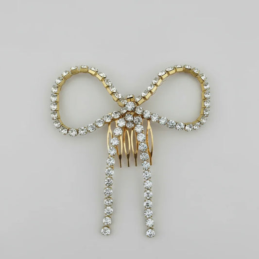 Crystal Bow Statement Hair Clip