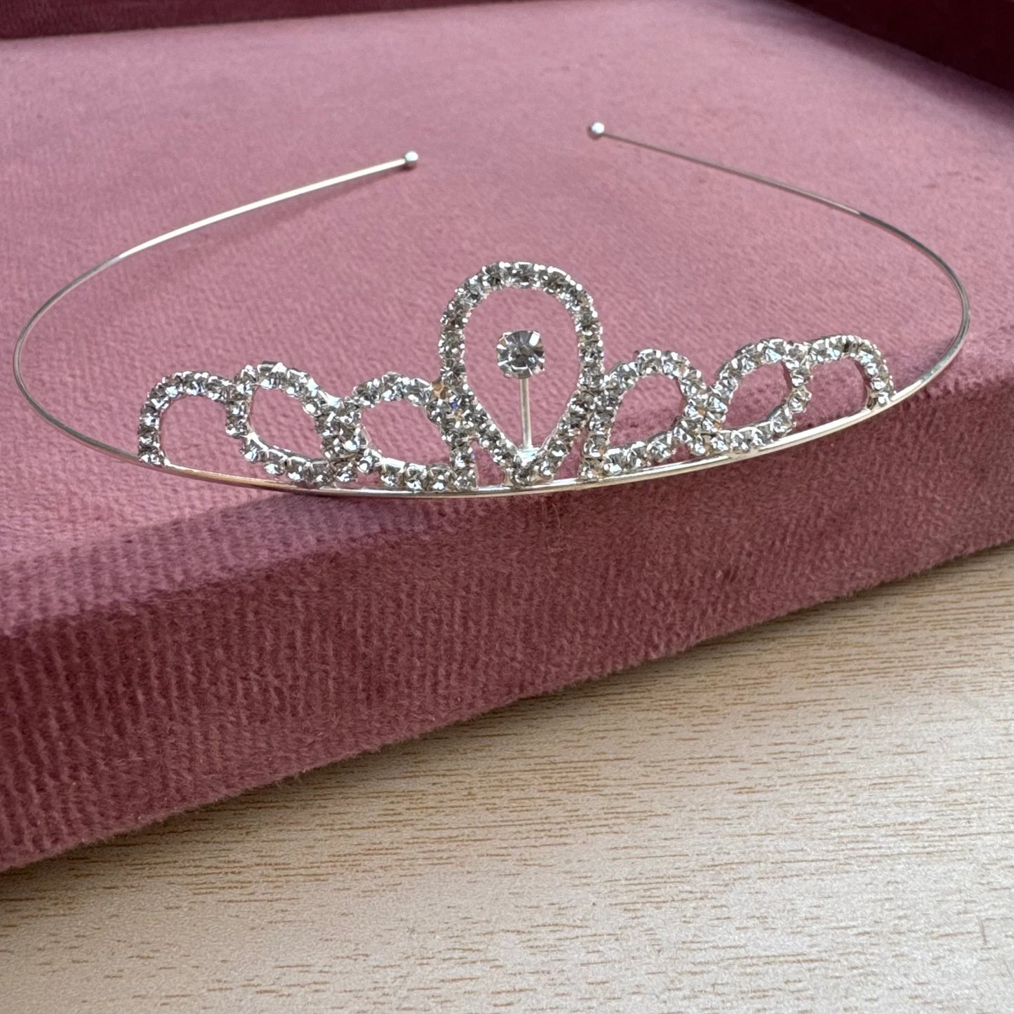 Silver Crystal Petal Tiara Headband