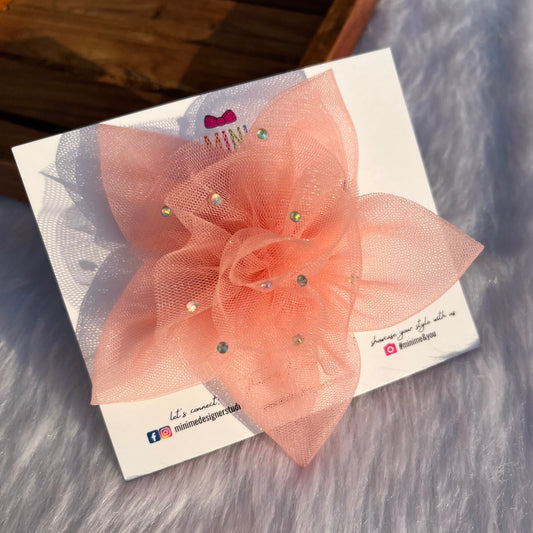 Peach Twilight Petals Nylon Headband