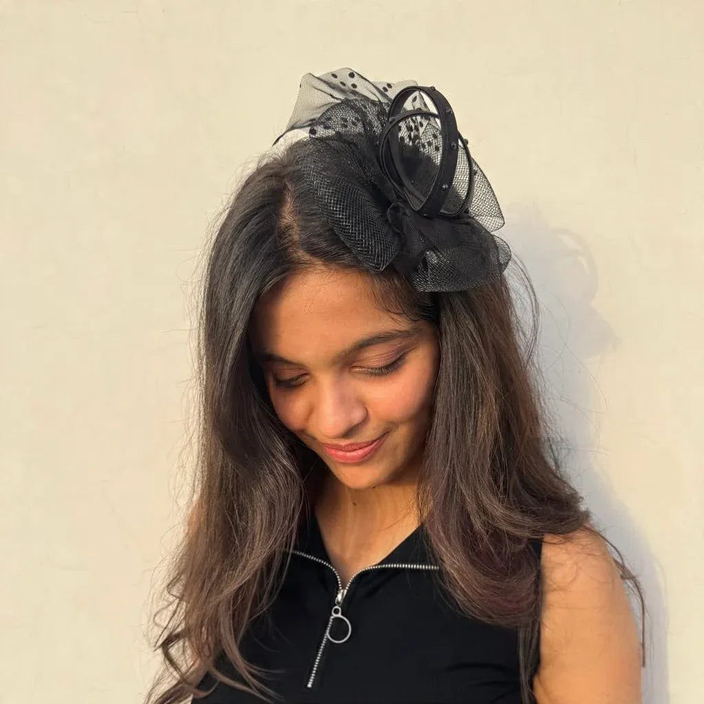 Black Diamond Delight Fascinator Hat