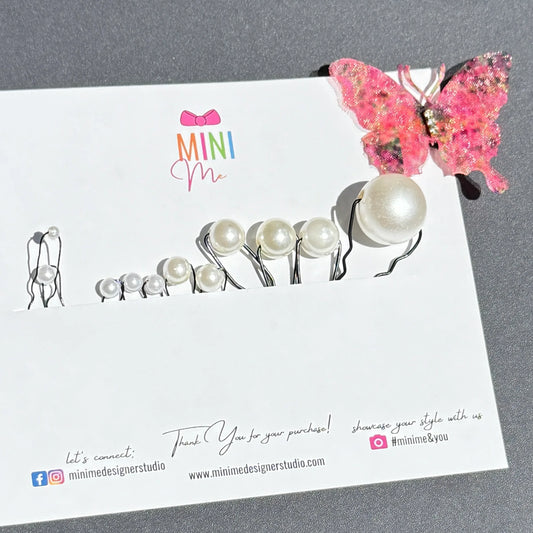 Pearl & Butterfly Hair Pin Set