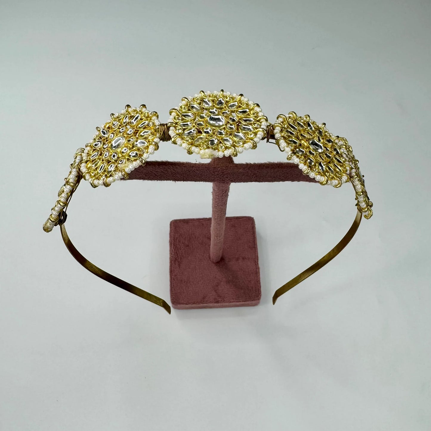 Oversized Kundan Pearl Bridal Hairband