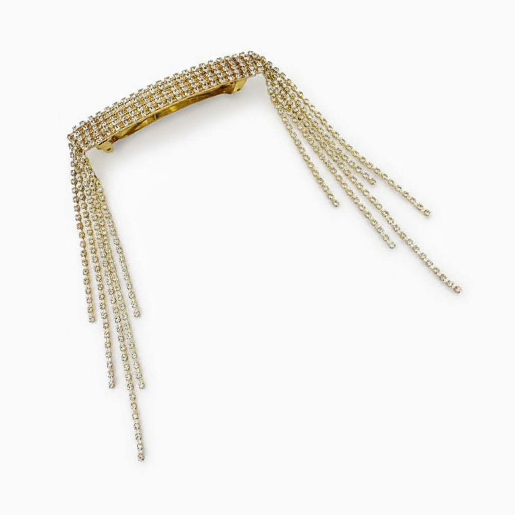 Crystal Rhinestone Tassel Barratte Clip