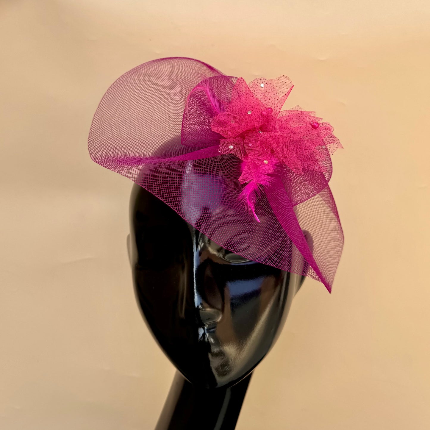 Magenta Mystique Veil fascinator